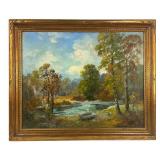 Elmer Berge Landscape Oil On Canvas