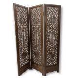 Vintage (3) Panel Chinese Wood Screen