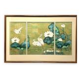 Chinese Triptych Watercolor on Paper