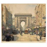 Tavik F. Simon "Porte Saint-Denis" Etching