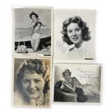 (4) Vintage Hollywood Actress Autographed Photos