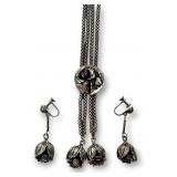 Danecraft Sterling Adjustable Necklace & Earrings