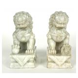 Pair of Chinese Marble Foo Dogs