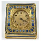 Art Deco Tiffany Furnaces Enameled Desk Clock