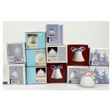 (13) Lladro Porcelain Ornament Bells