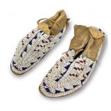Antique Native American Beaded Leather Moccasins