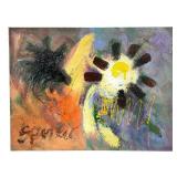 Spencer Silver Floral Oil on Canvas