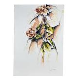 Spencer Silver Floral Pastel on Paper