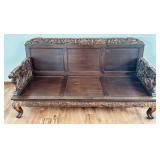 Chinese Export Hand Carved Wood Sofa