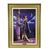 Giuseppe Armani "Lady With Peacock" Giclee