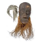 African Tribal Wood Mask & Ceremonial Fly Wisk