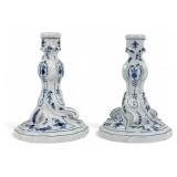 Pair of Meissen Â"Blue Onion" Candlesticks