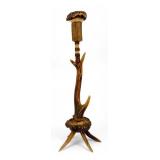 Antique Deer Antler Candlestick