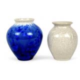 (2) Dover Crystalline Pottery Vases North Carolina