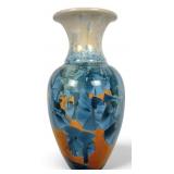 Phil Morgan Multicolor Crystalline Pottery Vase