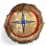 Vintage Native American Leather Drum With Fur