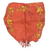 Vintage Hand Painted Red Leather Piece