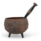 Antique Cast Iron Pot / Mortar & Pestle