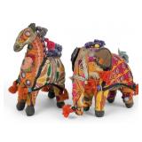 (2) Vintage Indian Hand Woven Animals