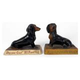 (2) Frankenmuth Chalkware Dachshund Display