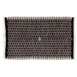 Vintage Dark Brown & Brick Red Woven Rug