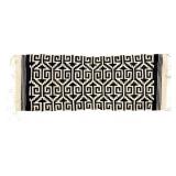 Vintage Woven Black Peruvian Flat-Weave Rug