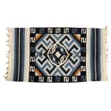 Blue & Rust Woven Wool Saddle Blanket