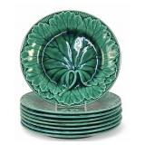 (8) Wedgwood Green Leaf Luncheon Plates