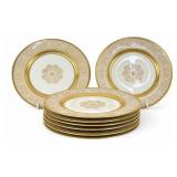 (8) Heinrich & Co Selb Bavaria Gold Dinner Plates