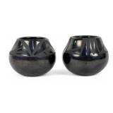 (2) Maria & Santana Martinez Blackware Pottery