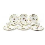 (9) Herend Queen Victoria Porcelain Salad Plates