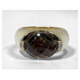 Ladies 14K Gold & Smoky Quartz Ring