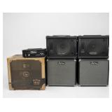 Group of Kustom Amplifiers and Mixer