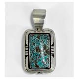 Etta Endito Turquoise & Sterling Navajo Pendant