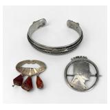 (3) Vintage Silver Jewelry Pieces