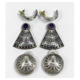 Group of Silver Navajo-Style Earrings