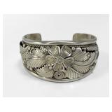 Ann Chapo Floral Sterling Silver Cuff