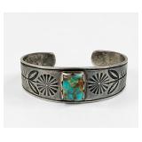 Vintage Navajo Silver & Turquoise Cuff