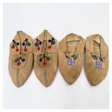 (2) Pairs of Native American Beaded Hide...
