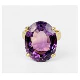 14K Yellow Gold Amethyst Ring