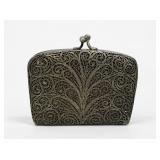 Antique Latvian .875 Silver Filigree Coin Purse