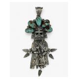 James Mason Sterling Silver & Turquoise Kachina...