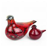 Pair of Ruby Red "Rubiinilintu" Iittala Toikka...