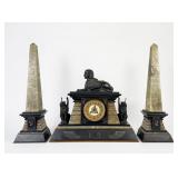 Vintage Egyptian Revival Style Mantel Clock (As...