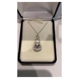 14k White Gold and Diamond Purse Necklace
