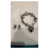 Glass Bead Bracelet and Earrings