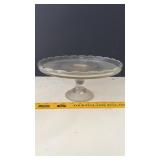 VIntage Glass Pedestal Cake Plate