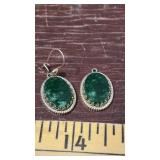 Green Chalcedony Earrings-One missing the Clasp