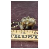 Gold Tone Hinged Elephant Keyring