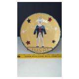 Painted Terra Cotta Plate on Easel